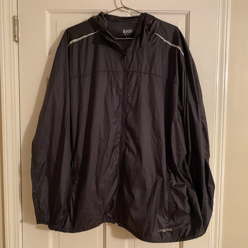 Lands End XXL Black Windbreaker - Worn Once